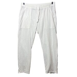 Wearables Pants White Slub Cotton Drawstring Patch Pocket Medium